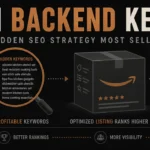 Banner featuring a copper keyhole revealing data lines with a magnifying glass, a product box with copper Amazon smile logo in the center, and a shopping cart with stacked boxes and upward arrow