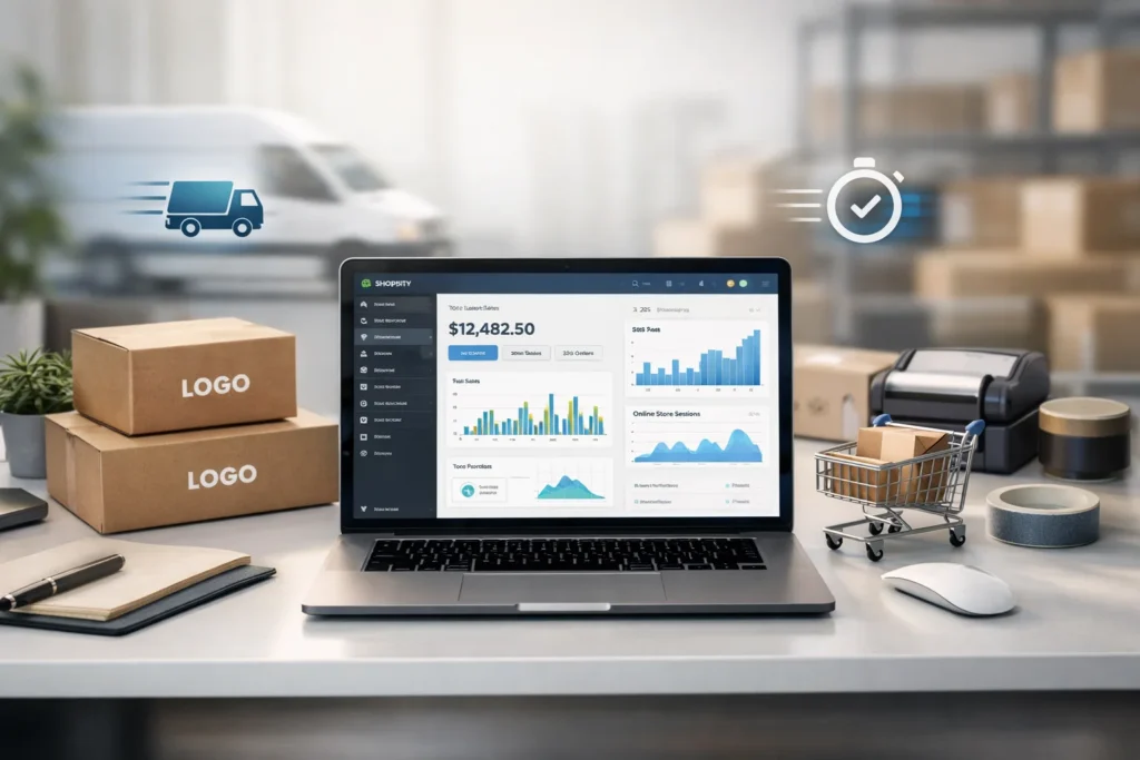 dropshipping store with branding and fast shipping setup