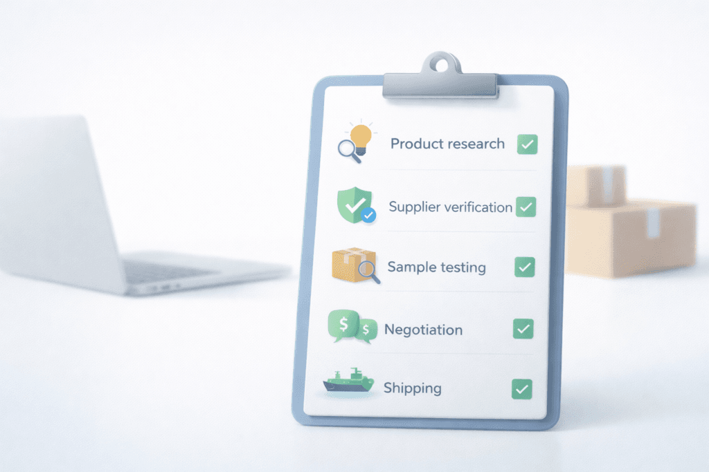 product sourcing checklist with steps for successful Amazon sourcing