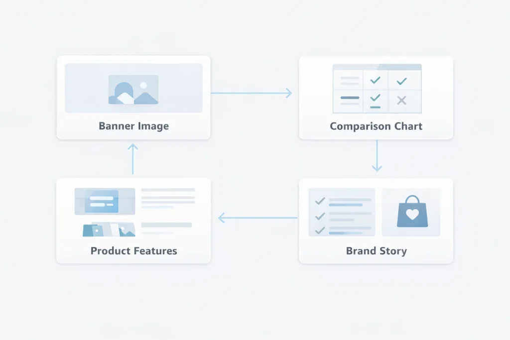 enhanced brand content structure diagram with modules and layout blocks