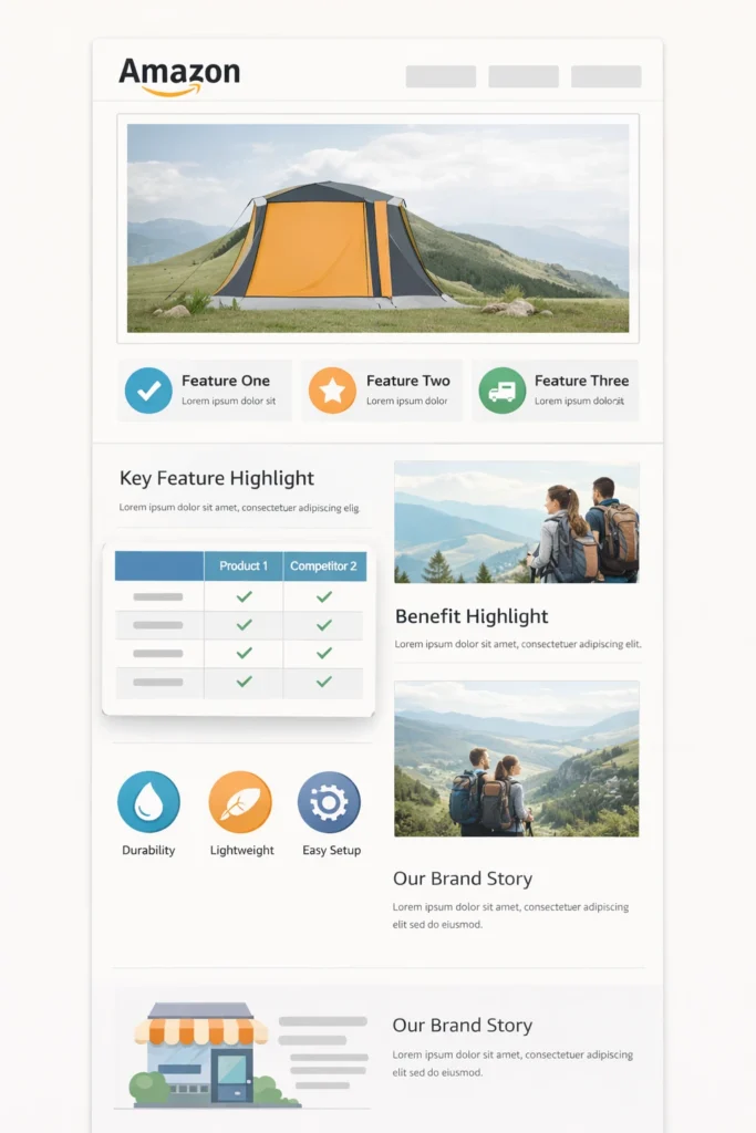 Amazon A Plus Content Design example showing clean layout inside product listing