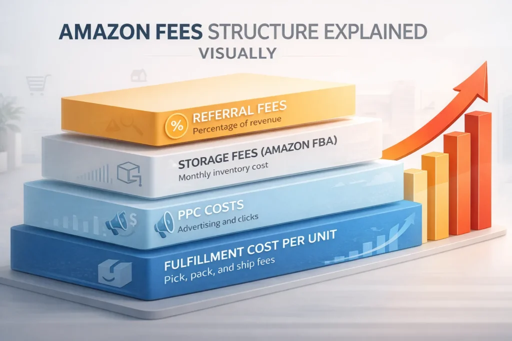 amazon fees breakdown showing multiple cost layers for sellers