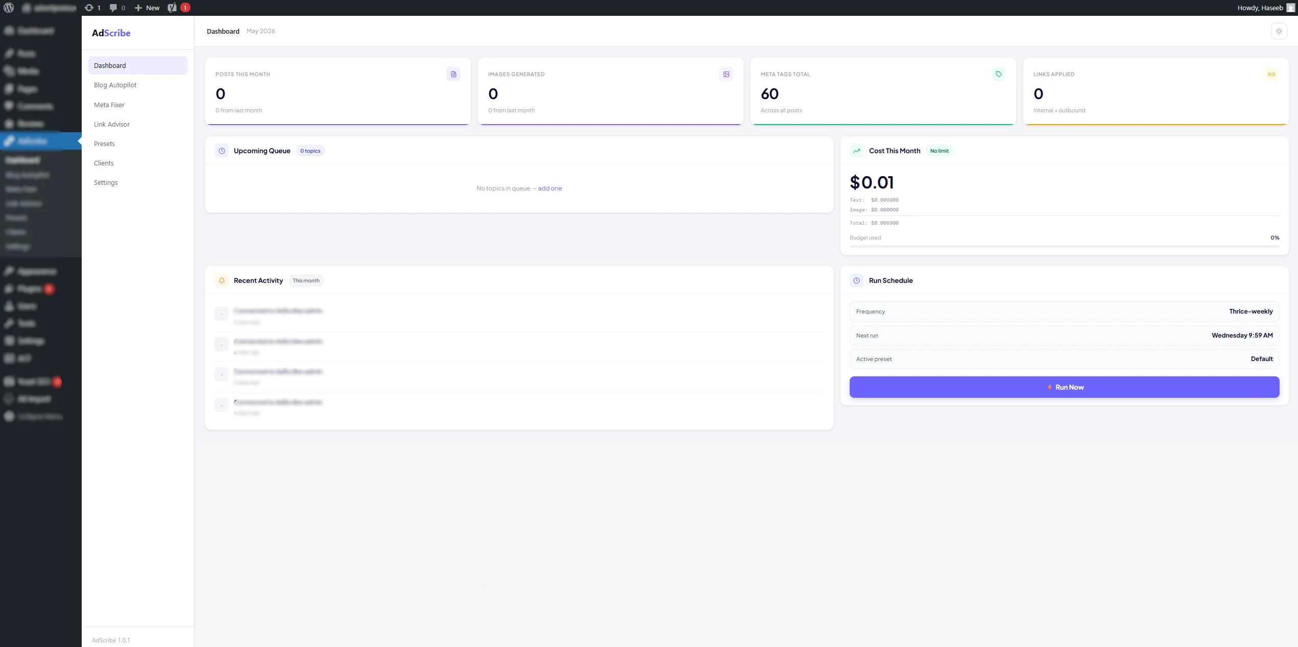 AdScribe for WordPress