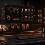 Premium dark copper ecommerce advertising operations dashboard for an Amazon Ads API update