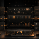 Premium dark copper ecommerce advertising planning dashboard for an Amazon Ads media plan API update