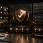 Premium dark copper ecommerce brand protection dashboard for an Amazon Brand Registry violation reporting update