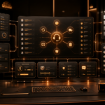 Premium dark copper ecommerce customer service operations dashboard for an Amazon seller support update