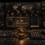 Premium dark copper international ecommerce operations dashboard for Shopify Managed Markets DDU and DDP checkout changes
